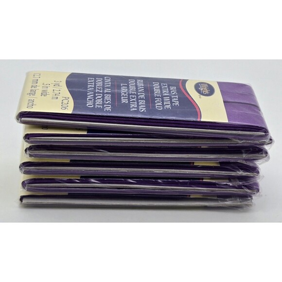 Lot 6 New Wrights Double Fold Bias Tape Quilt Binding 3yd PC206 Purple Extra Wid - Picture 7 of 8
